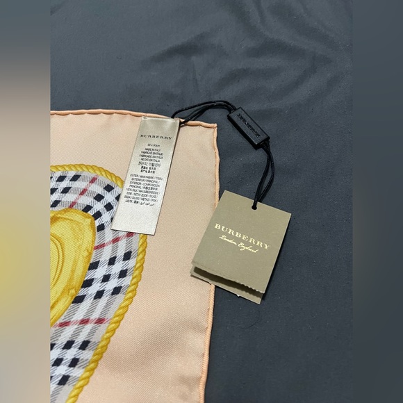 BURBERRY Montage Print Silk Square Scarf - Picture 11 of 14